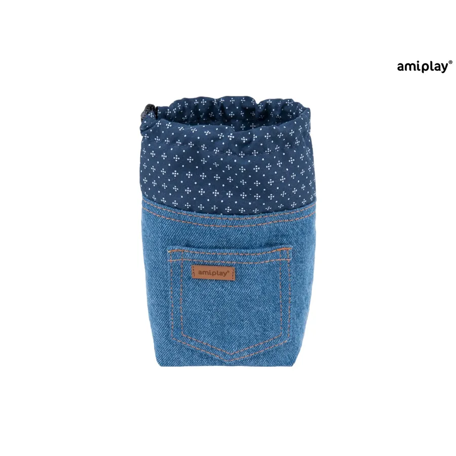 Amiplay Tastička na pamlsky Denim 10 x 7 x 14 cm Modrá